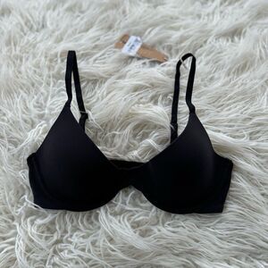 Skims Fits Everybody Scoop Plunge Bra Onyx Size 30D